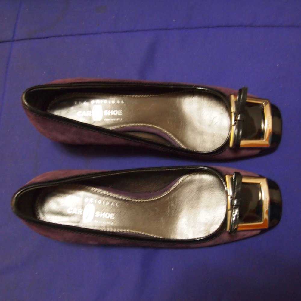 The Original Car Shoe Black and Dark Purple Loafers